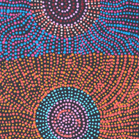 Aboriginal Artwork by Tina Napangardi Martin, Jinti-parnta Jukurrpa, 122x30cm