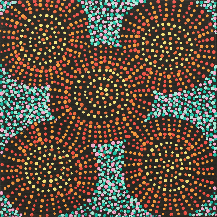 Aboriginal Artwork by Tina Napangardi Martin, Jinti-parnta Jukurrpa, 30x30cm