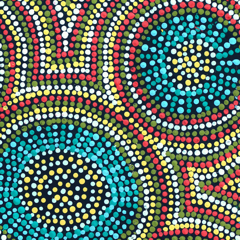 Aboriginal Artwork by Tina Napangardi Martin, Jinti-parnta Jukurrpa, 30x30cm
