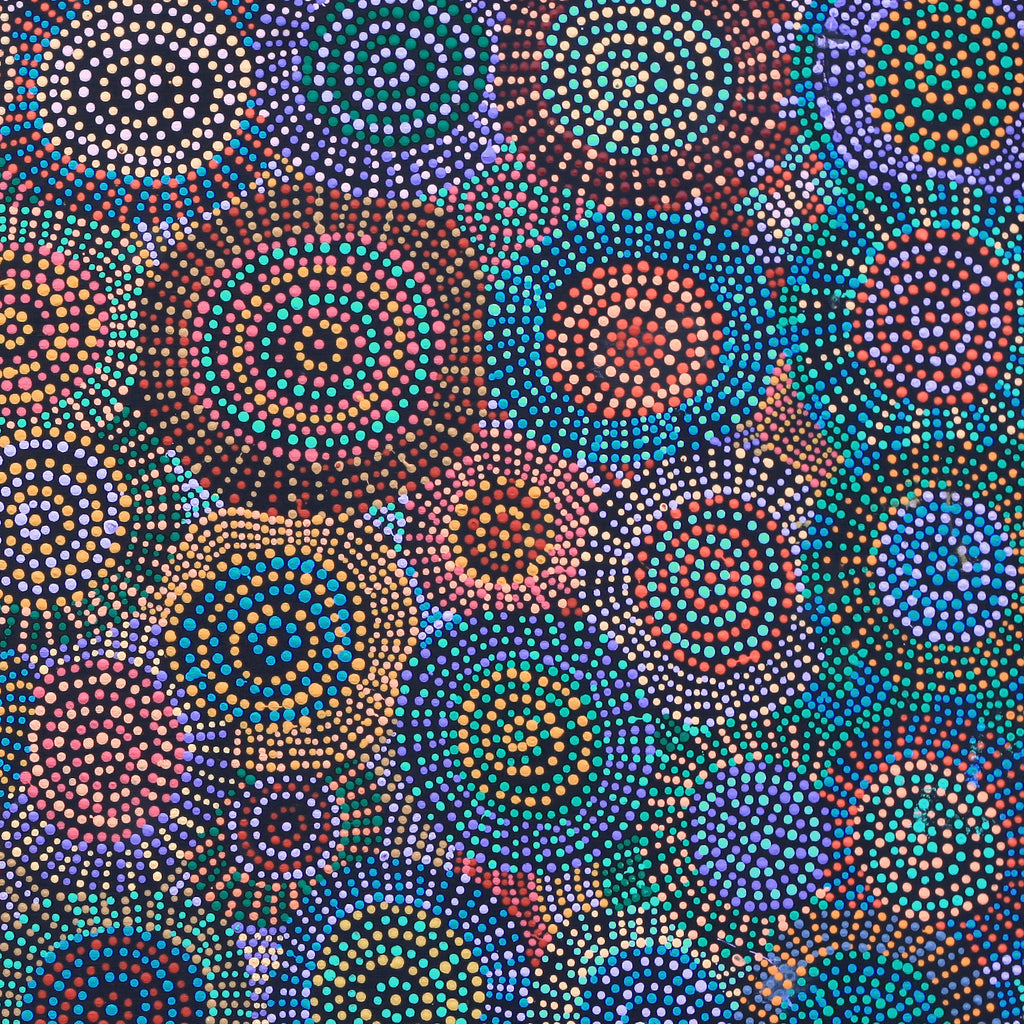 Aboriginal Artwork by Tina Napangardi Martin, Jinti-parnta Jukurrpa, 107x107cm - ART ARK®