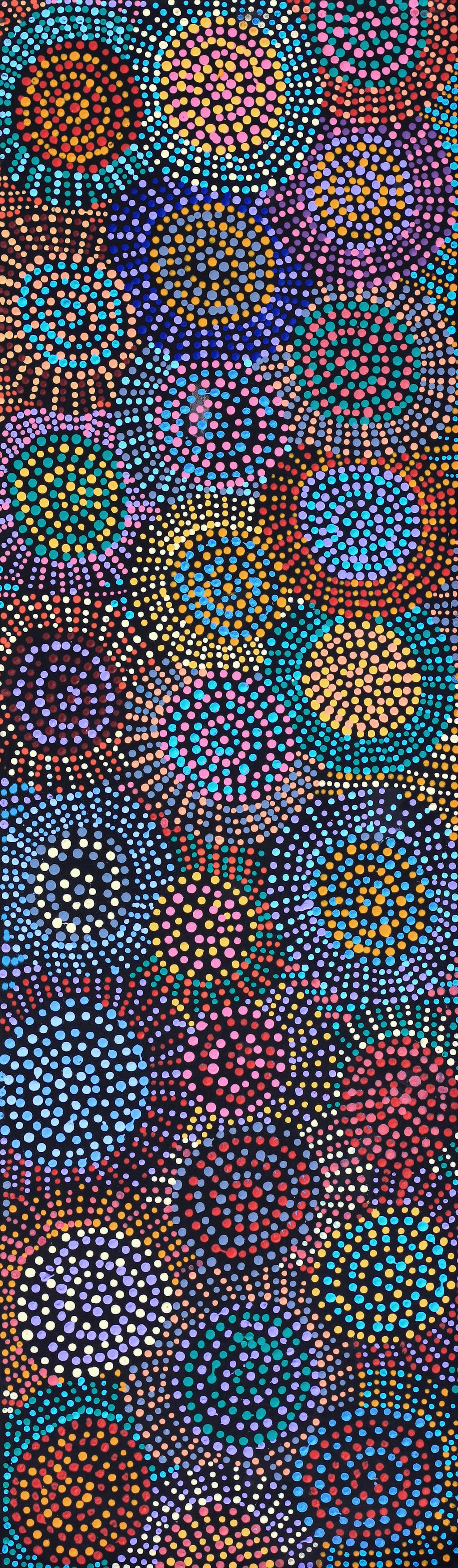 Aboriginal Artwork by Tina Napangardi Martin, Jinti-parnta Jukurrpa, 107x30cm