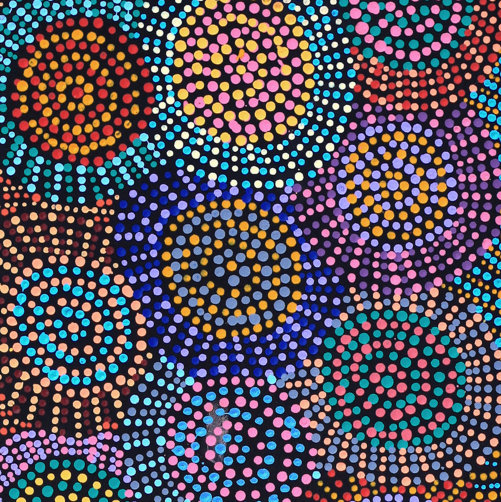 Aboriginal Artwork by Tina Napangardi Martin, Jinti-parnta Jukurrpa, 107x30cm