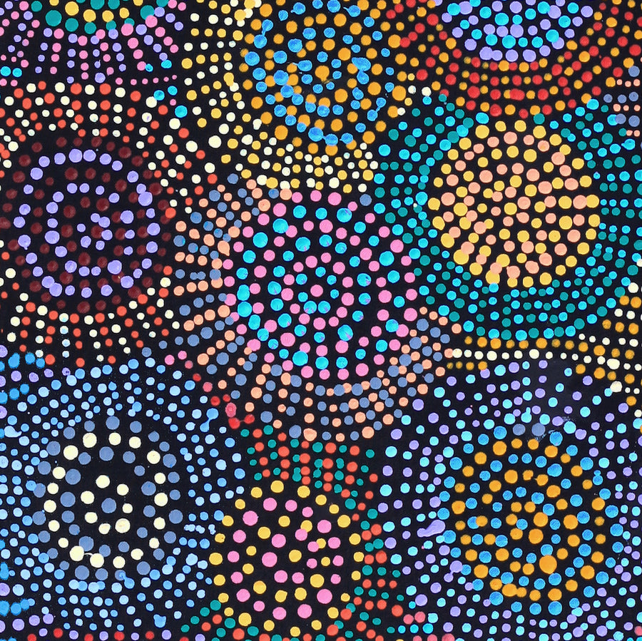 Aboriginal Artwork by Tina Napangardi Martin, Jinti-parnta Jukurrpa, 107x30cm