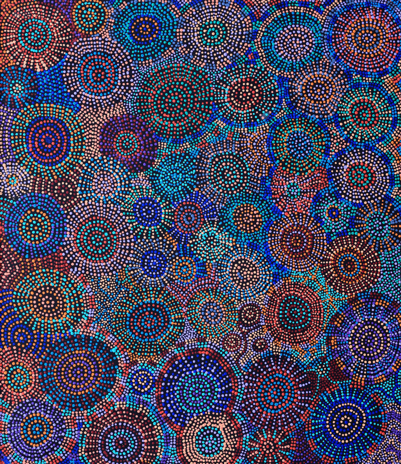 Aboriginal Artwork by Tina Napangardi Martin, Jinti-parnta Jukurrpa, 107x91cm