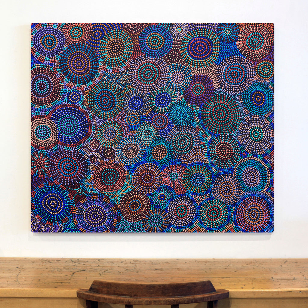 Aboriginal Artwork by Tina Napangardi Martin, Jinti-parnta Jukurrpa, 107x91cm