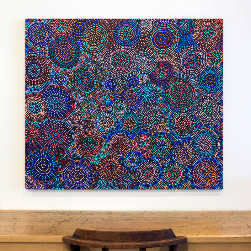 Aboriginal Artwork by Tina Napangardi Martin, Jinti-parnta Jukurrpa, 107x91cm