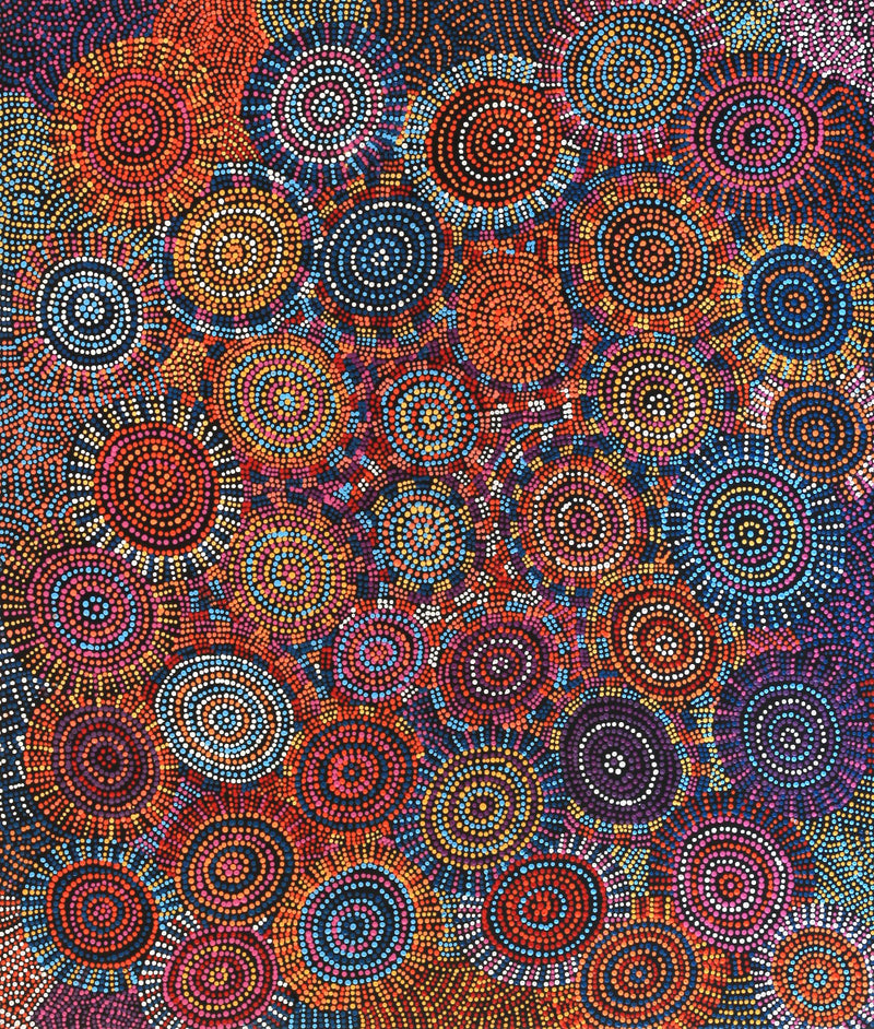 Aboriginal Artwork by Tina Napangardi Martin, Ngapa Jukurrpa - Puyurru, 107x91cm
