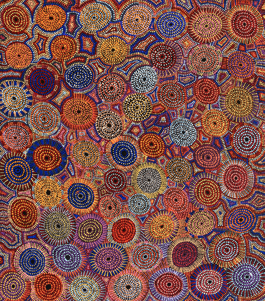 Aboriginal Artwork by Tina Napangardi Martin, Jinti-parnta Jukurrpa, 122x107cm