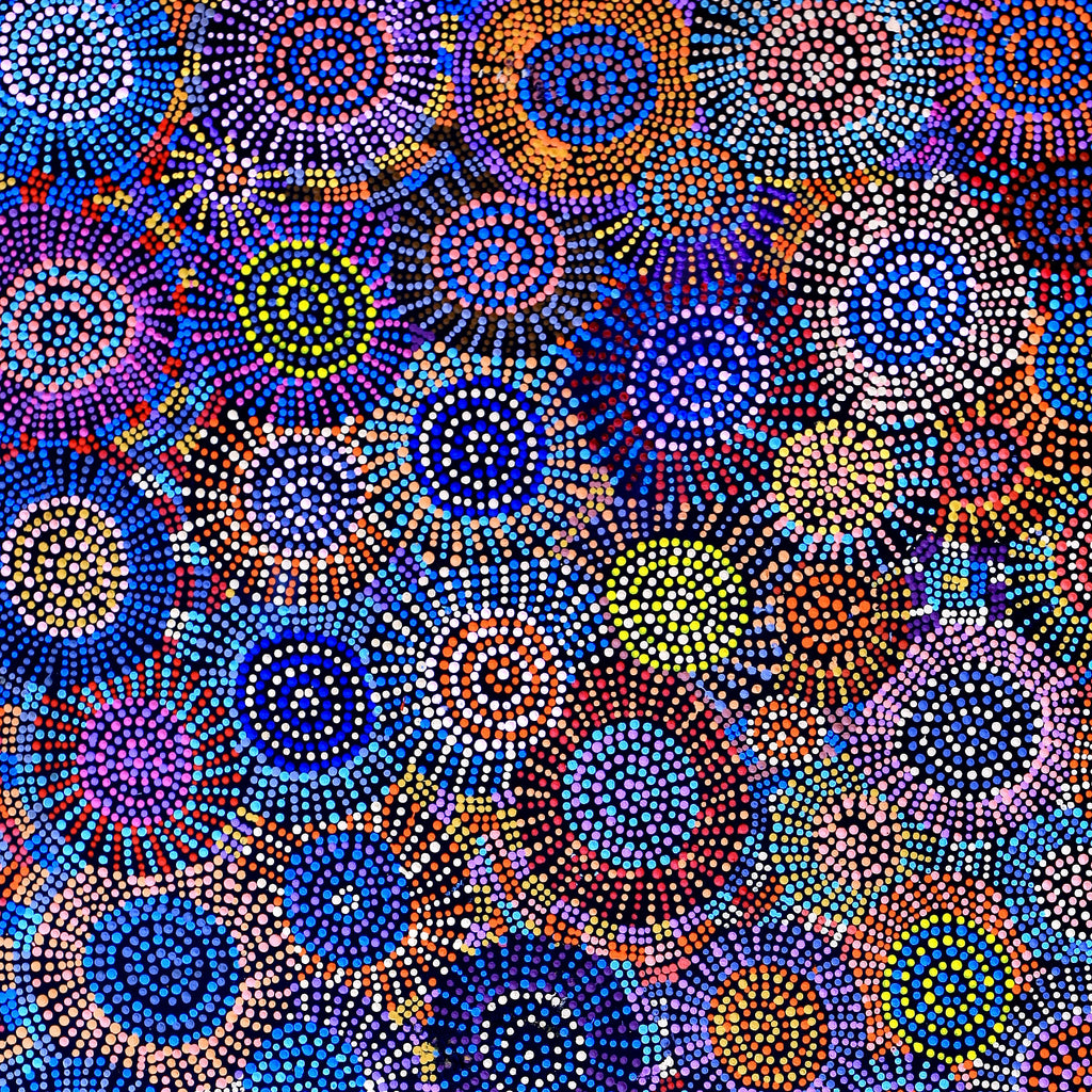 Aboriginal Artwork by Tina Napangardi Martin, Jinti-parnta Jukurrpa, 122x107cm