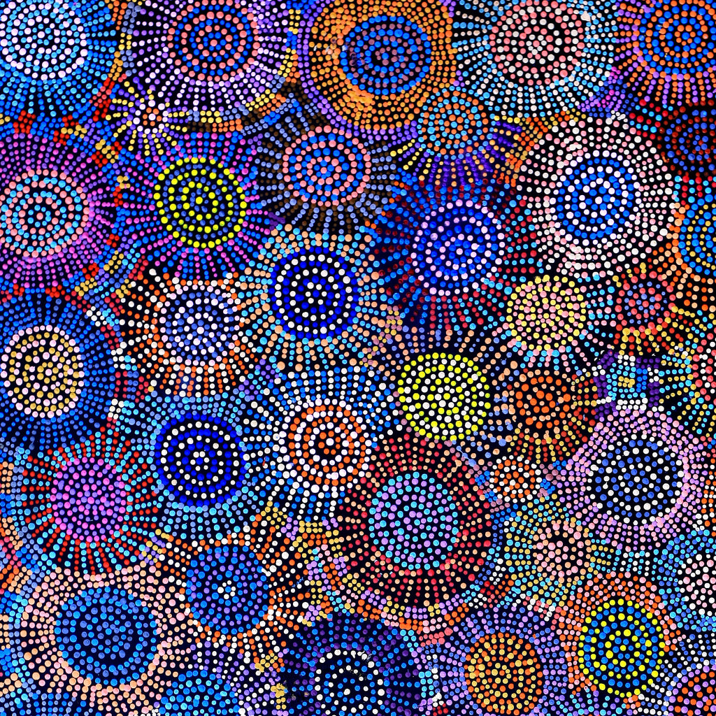Aboriginal Artwork by Tina Napangardi Martin, Jinti-parnta Jukurrpa, 122x107cm - ART ARK®