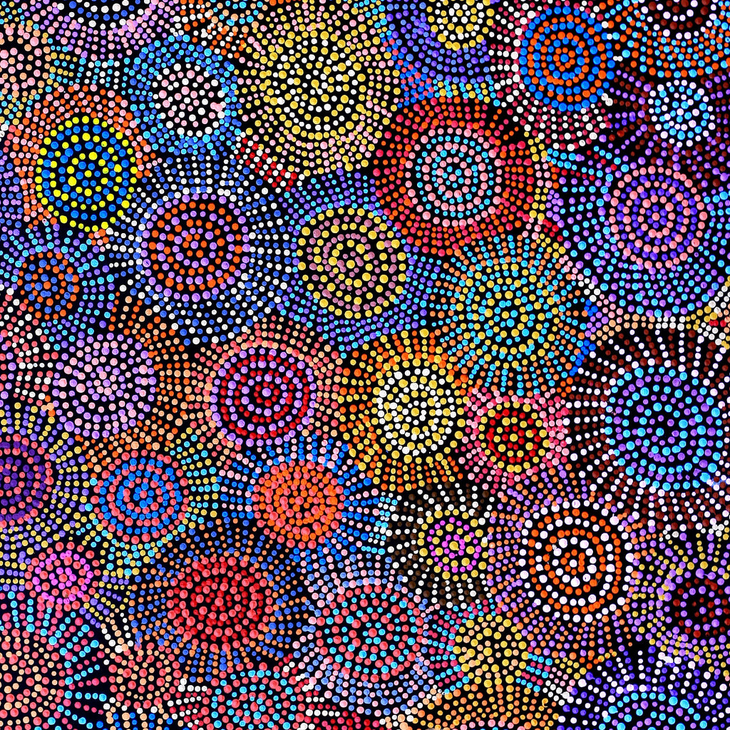 Aboriginal Artwork by Tina Napangardi Martin, Jinti-parnta Jukurrpa, 122x107cm