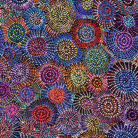 Aboriginal Artwork by Tina Napangardi Martin, Jinti-parnta Jukurrpa, 122x107cm