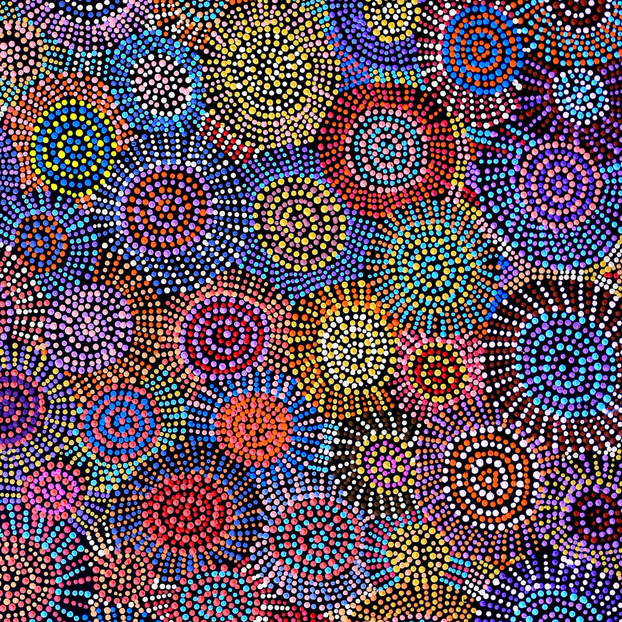 Aboriginal Artwork by Tina Napangardi Martin, Jinti-parnta Jukurrpa, 122x107cm