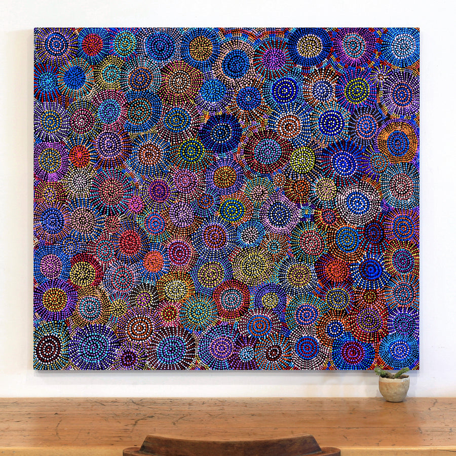 Aboriginal Artwork by Tina Napangardi Martin, Jinti-parnta Jukurrpa, 122x107cm