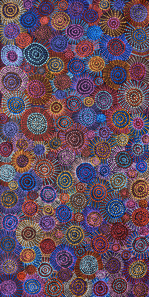 Aboriginal Artwork by Tina Napangardi Martin, Jinti-parnta Jukurrpa, 122x61cm
