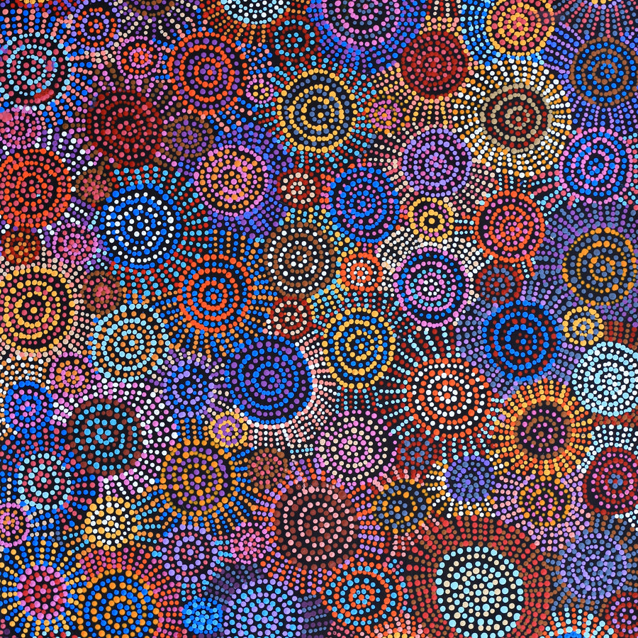 Aboriginal Artwork by Tina Napangardi Martin, Jinti-parnta Jukurrpa, 122x61cm