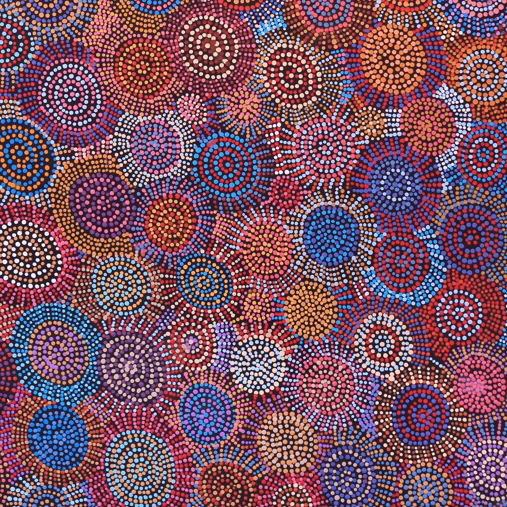 Aboriginal Artwork by Tina Napangardi Martin, Jinti-parnta Jukurrpa, 122x76cm