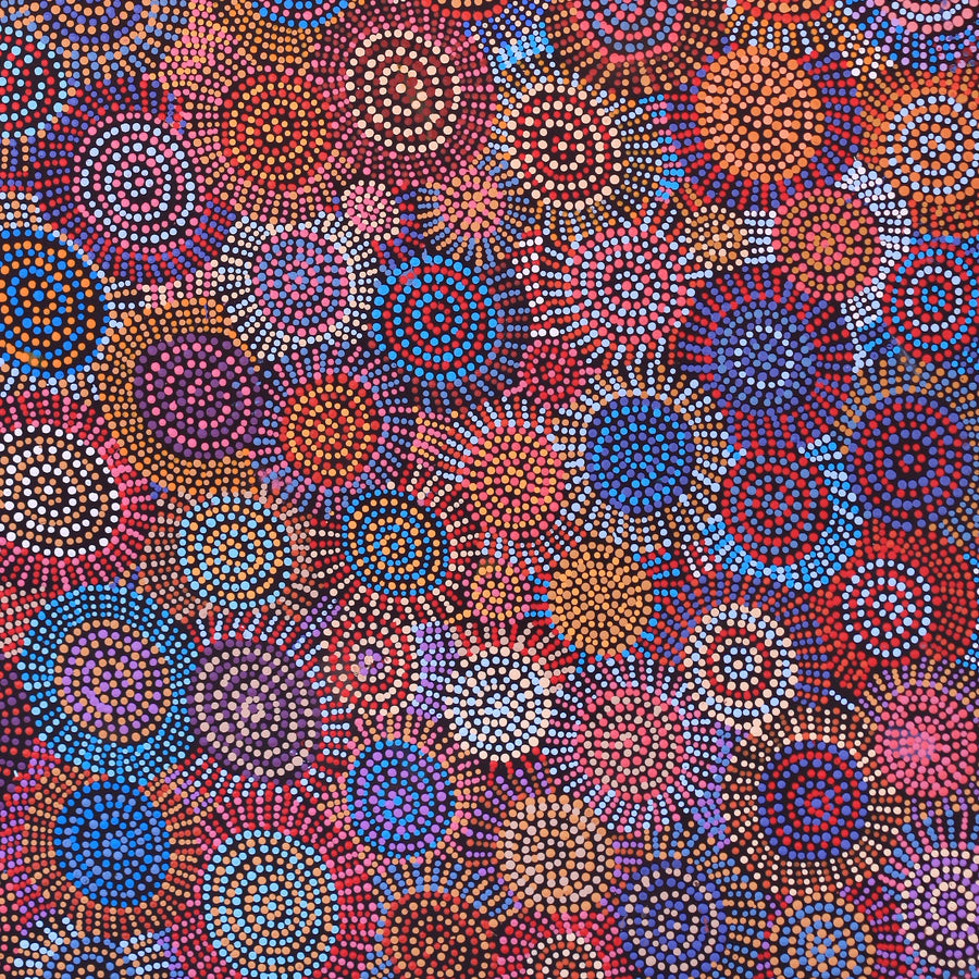Aboriginal Artwork by Tina Napangardi Martin, Jinti-parnta Jukurrpa, 122x76cm