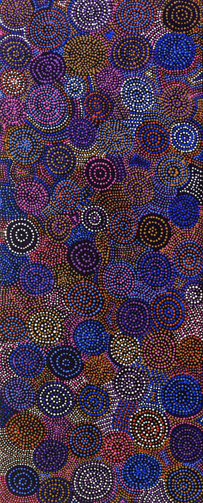 Aboriginal Artwork by Tina Napangardi Martin, Jinti-parnta Jukurrpa, 152x61cm