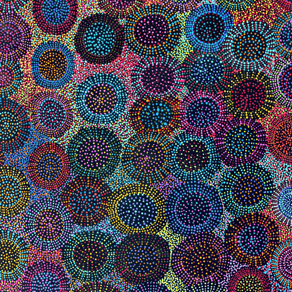 Aboriginal Artwork by Tina Napangardi Martin, Jinti-parnta Jukurrpa, 152x91cm