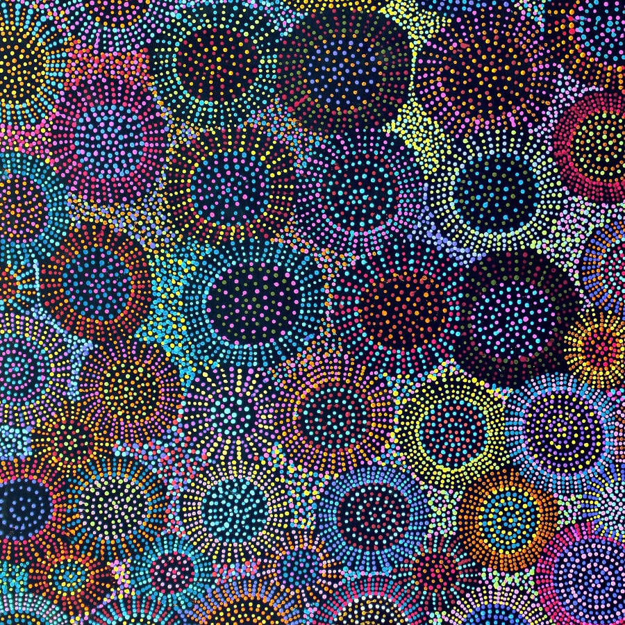 Aboriginal Artwork by Tina Napangardi Martin, Jinti-parnta Jukurrpa, 152x91cm