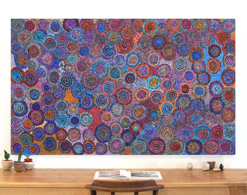 Aboriginal Artwork by Tina Napangardi Martin, Jinti-parnta Jukurrpa, 182x107cm