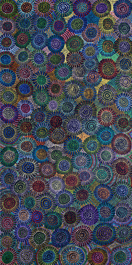 Aboriginal Artwork by Tina Napangardi Martin, Jinti-parnta Jukurrpa, 182x91cm