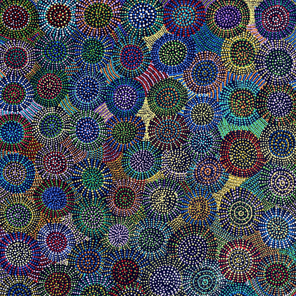 Aboriginal Artwork by Tina Napangardi Martin, Jinti-parnta Jukurrpa, 182x91cm