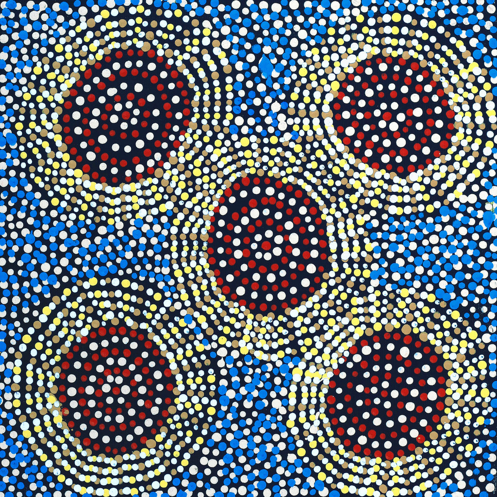 Aboriginal Artwork by Tina Napangardi Martin, Jinti-parnta Jukurrpa, 30x30cm