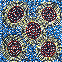 Aboriginal Artwork by Tina Napangardi Martin, Jinti-parnta Jukurrpa, 30x30cm