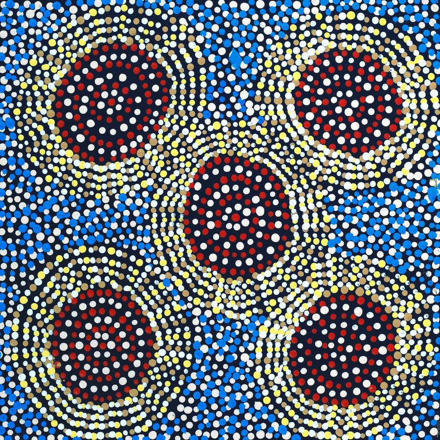 Aboriginal Artwork by Tina Napangardi Martin, Jinti-parnta Jukurrpa, 30x30cm