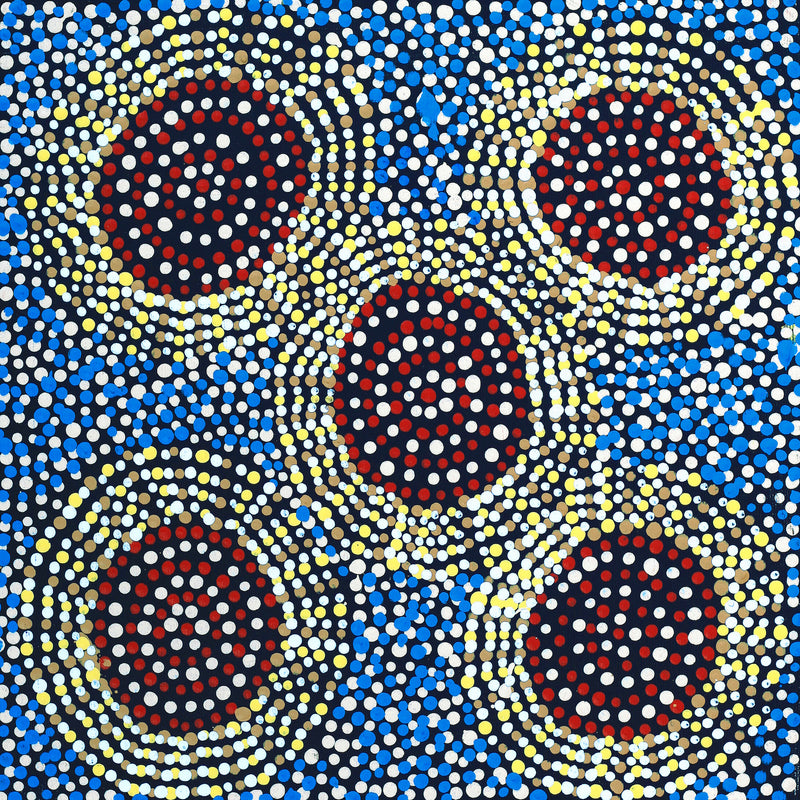Aboriginal Artwork by Tina Napangardi Martin, Jinti-parnta Jukurrpa, 30x30cm