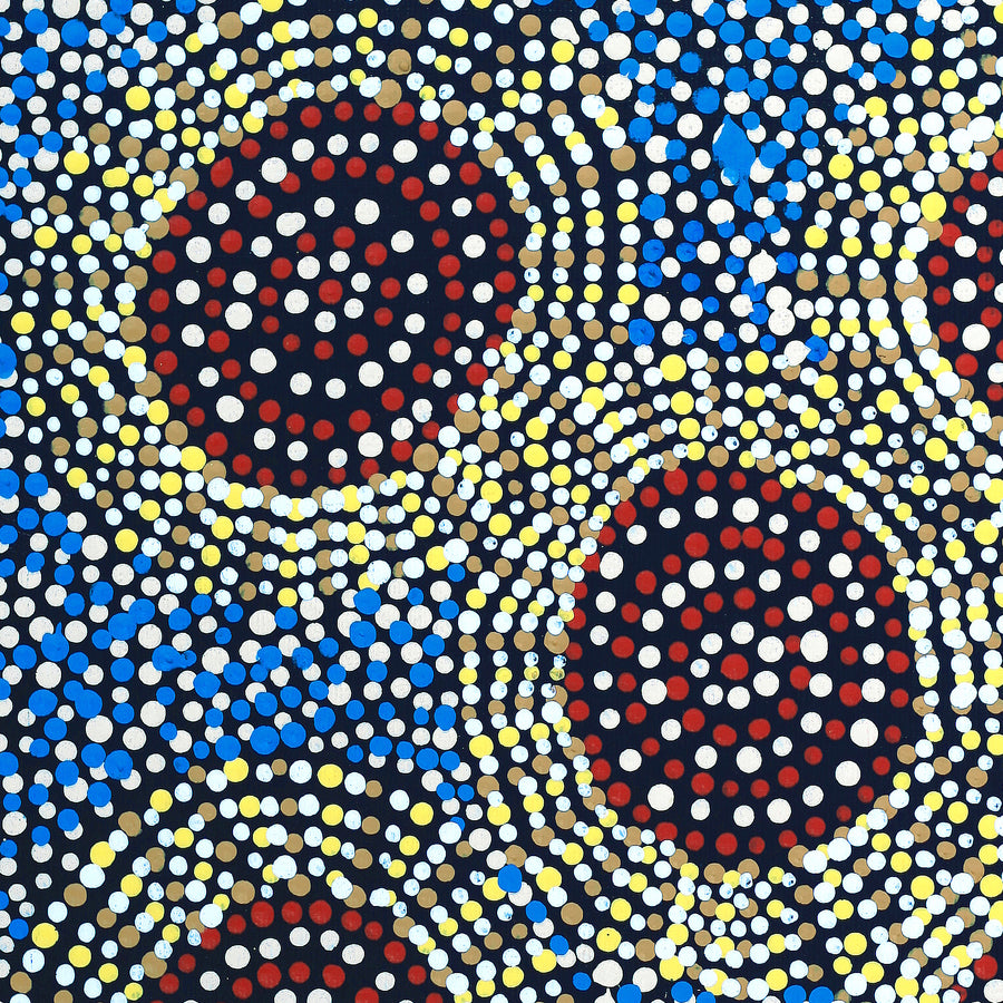 Aboriginal Artwork by Tina Napangardi Martin, Jinti-parnta Jukurrpa, 30x30cm