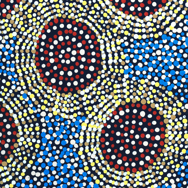 Aboriginal Artwork by Tina Napangardi Martin, Jinti-parnta Jukurrpa, 30x30cm