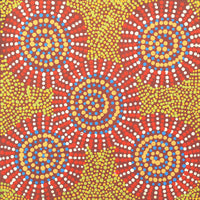 Aboriginal Artwork by Tina Napangardi Martin, Jinti-parnta Jukurrpa, 30x30cm