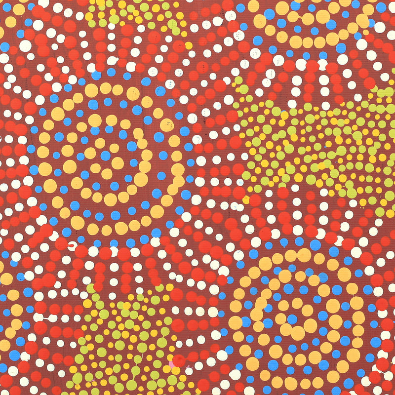 Aboriginal Artwork by Tina Napangardi Martin, Jinti-parnta Jukurrpa, 30x30cm