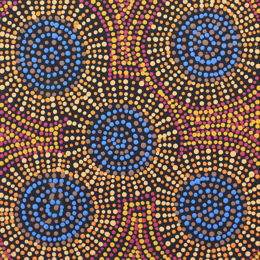 Aboriginal Artwork by Tina Napangardi Martin, Jinti-parnta Jukurrpa, 30x30cm