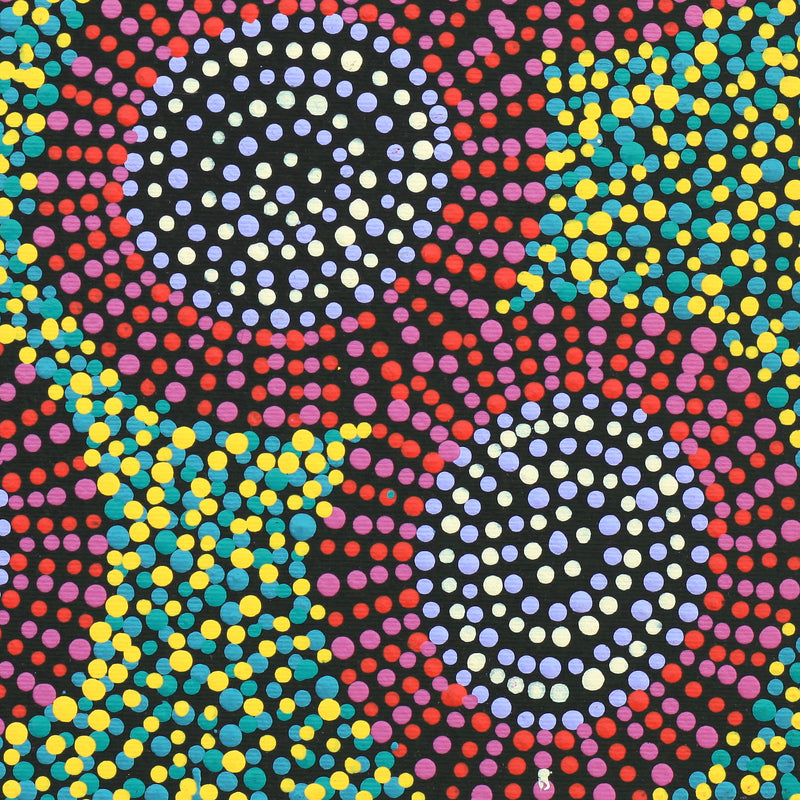 Aboriginal Artwork by Tina Napangardi Martin, Jinti-parnta Jukurrpa, 30x30cm