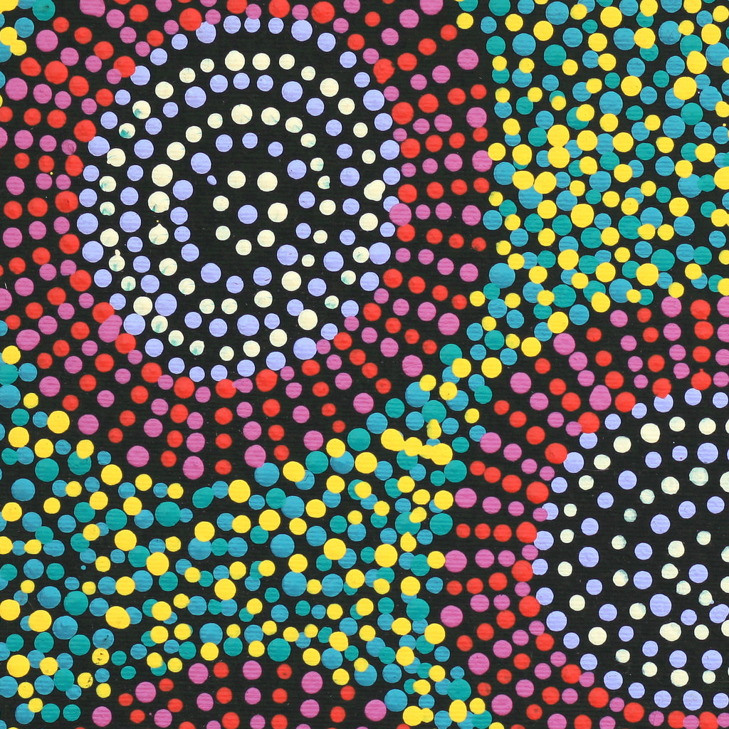 Aboriginal Artwork by Tina Napangardi Martin, Jinti-parnta Jukurrpa, 30x30cm