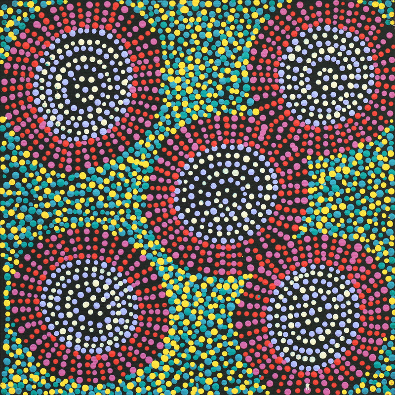 Aboriginal Artwork by Tina Napangardi Martin, Jinti-parnta Jukurrpa, 30x30cm