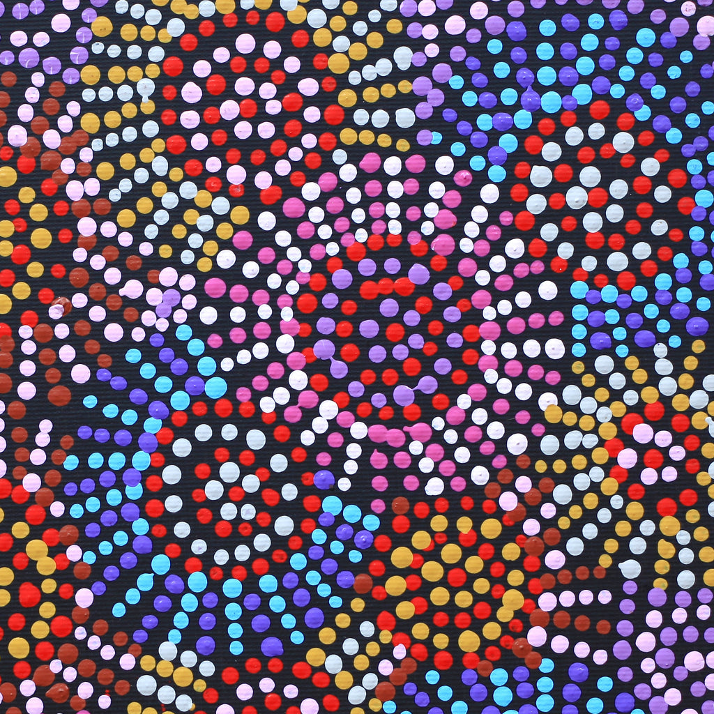 Aboriginal Artwork by Tina Napangardi Martin, Jinti-parnta Jukurrpa, 30x30cm