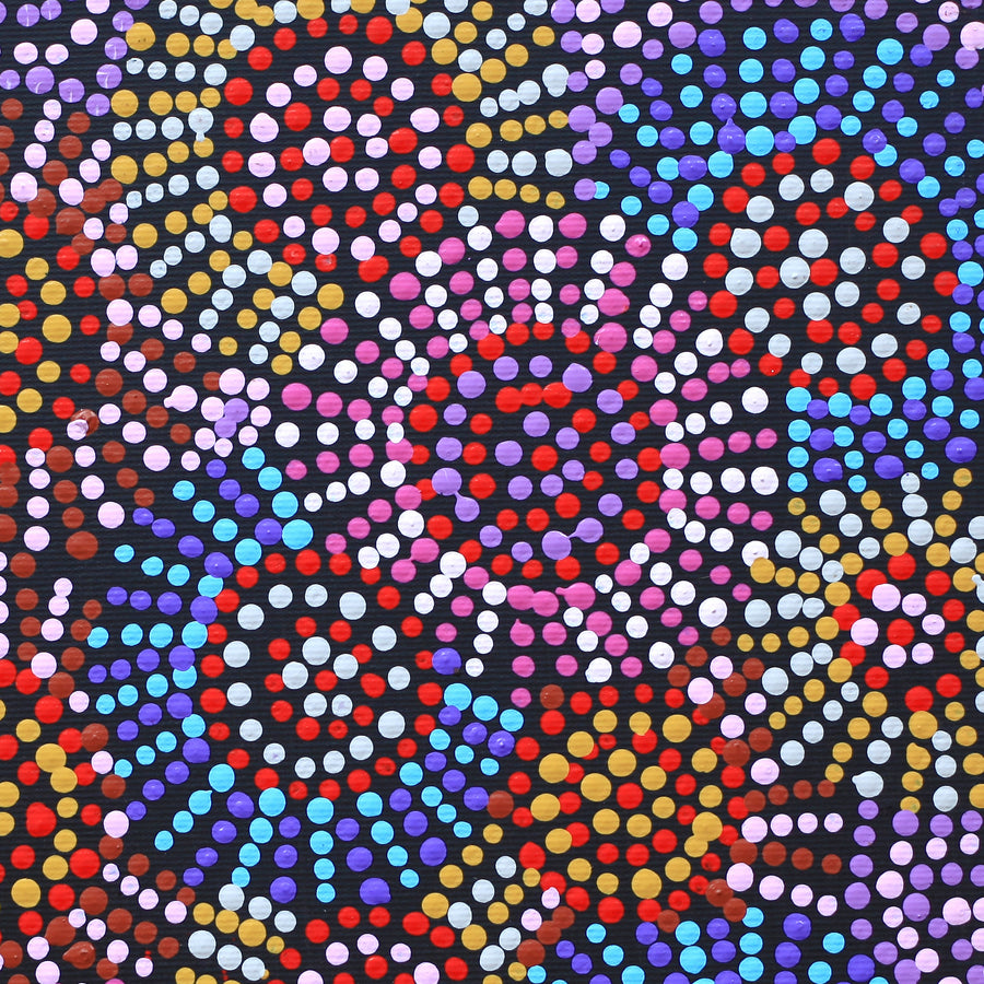 Aboriginal Artwork by Tina Napangardi Martin, Jinti-parnta Jukurrpa, 30x30cm