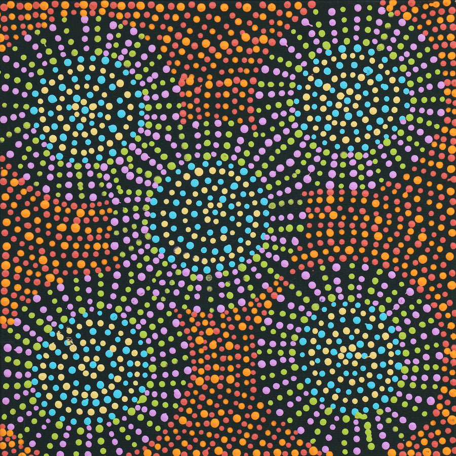 Aboriginal Artwork by Tina Napangardi Martin, Jinti-parnta Jukurrpa, 30x30cm