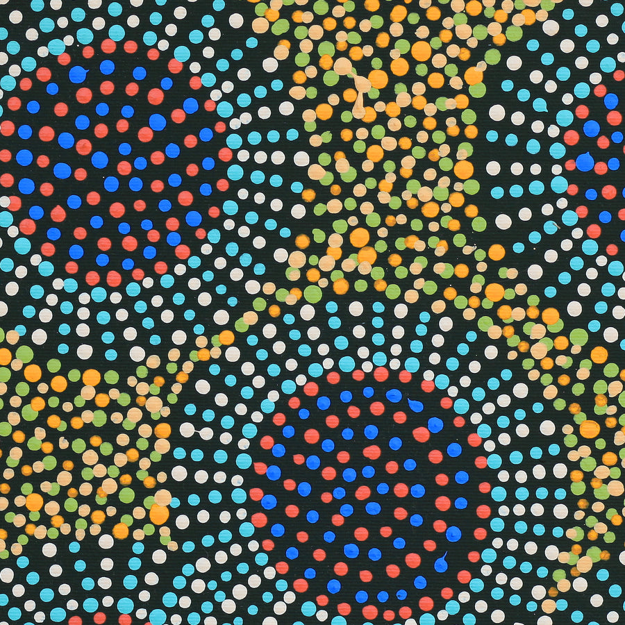 Aboriginal Artwork by Tina Napangardi Martin, Jinti-parnta Jukurrpa, 30x30cm