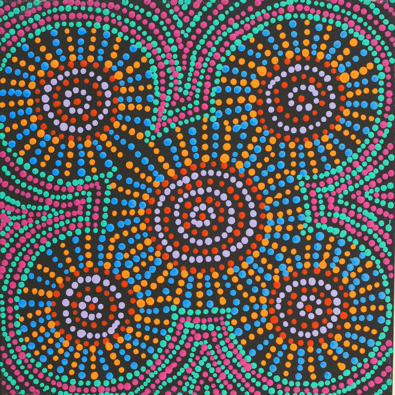Aboriginal Artwork by Tina Napangardi Martin, Jinti-parnta Jukurrpa, 30x30cm