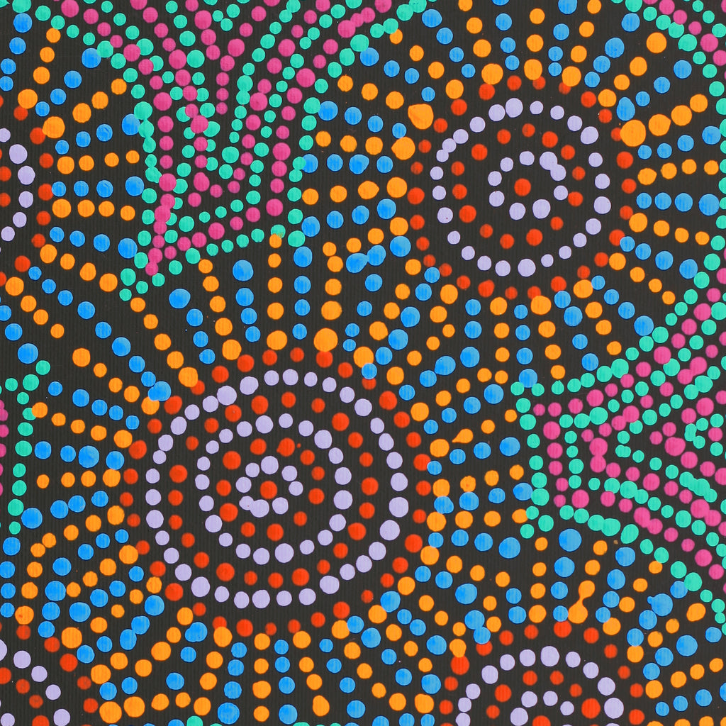 Aboriginal Artwork by Tina Napangardi Martin, Jinti-parnta Jukurrpa, 30x30cm