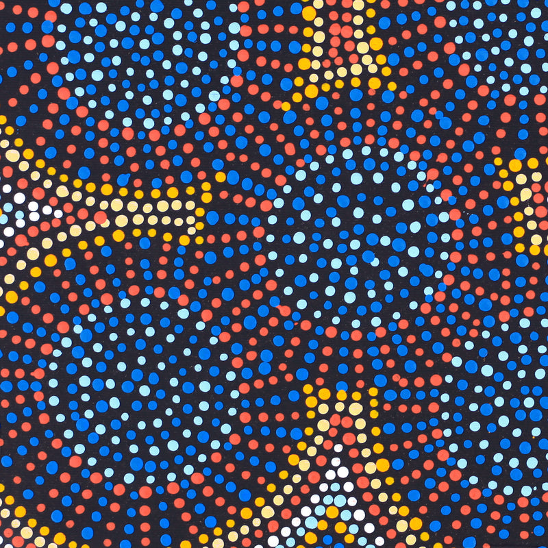 Aboriginal Artwork by Tina Napangardi Martin, Jinti-parnta Jukurrpa, 30x30cm