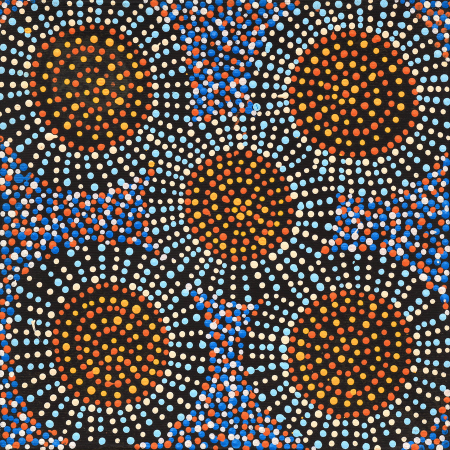 Aboriginal Artwork by Tina Napangardi Martin, Jinti-parnta Jukurrpa, 30x30cm