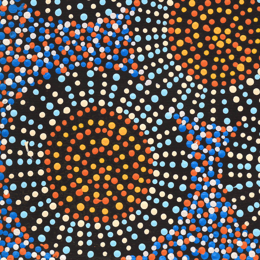 Aboriginal Artwork by Tina Napangardi Martin, Jinti-parnta Jukurrpa, 30x30cm