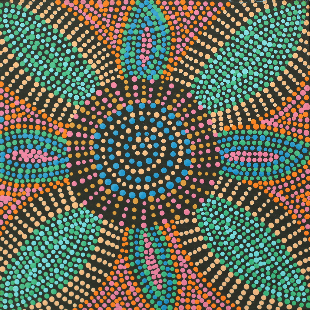 Aboriginal Artwork by Tina Napangardi Martin, Jinti-parnta Jukurrpa, 30x30cm